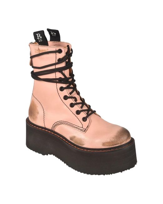 R13 Brown Lace-Up Boots