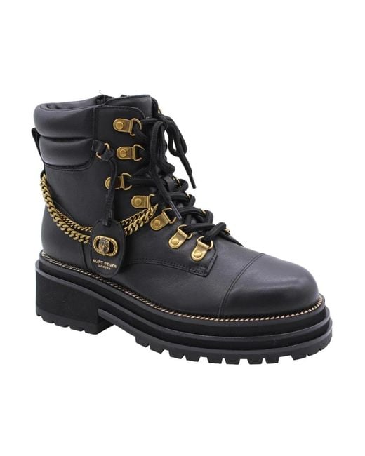 Kurt Geiger Black Lace-Up Boots