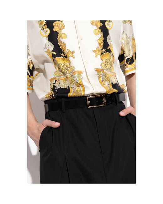 Versace Leder Gürtel in Black für Herren