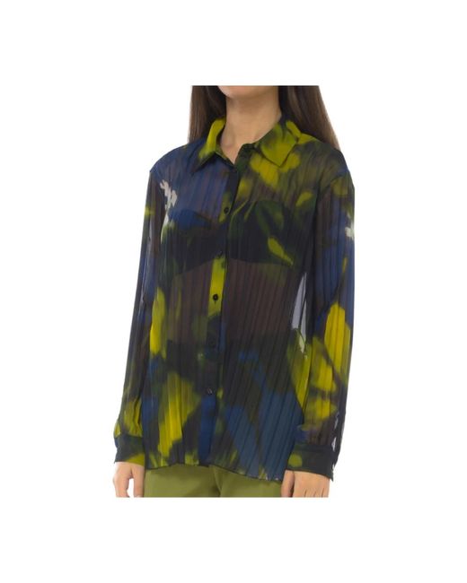 Kaos Overhemden ,Veelkleurig ,Damesblouse Met Lange Mouwen, Synthetisch Materiaal in het Green