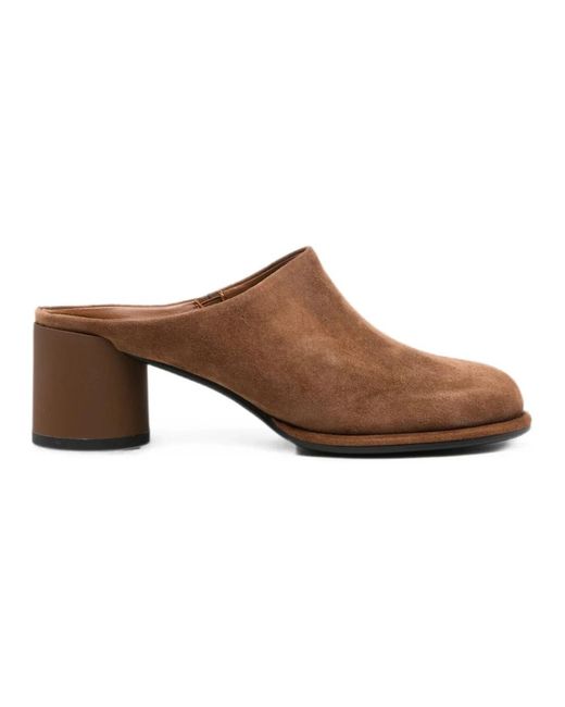 ADRIANNA FERETTI Brown Heeled Mules