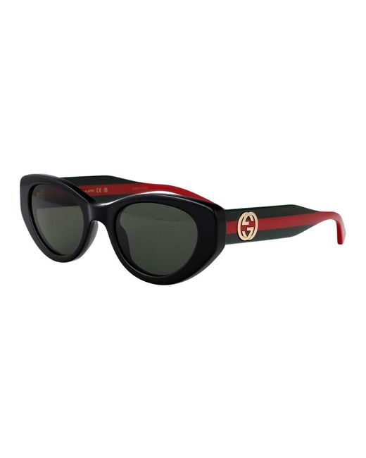 Gucci Black Cat-Eye-Sonnenbrille Mit Web-Detail