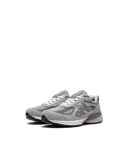 New Balance Graue sneakers mit monogramm und gestickten profilen,990v4 sneakers in Gray für Herren