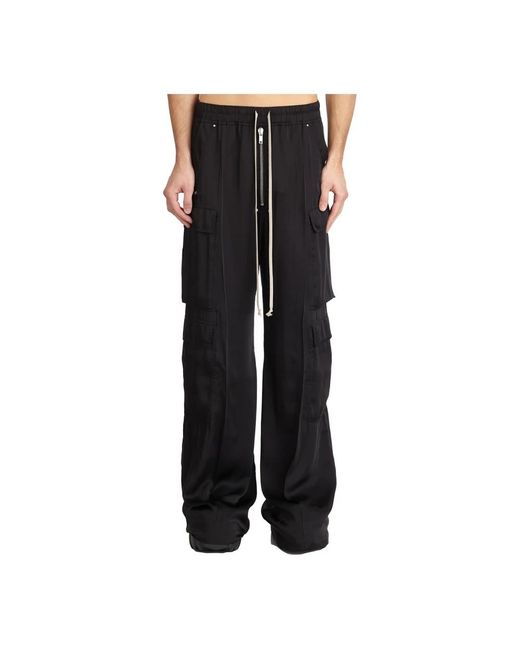 Rick Owens Wide Trousers in het Black voor heren