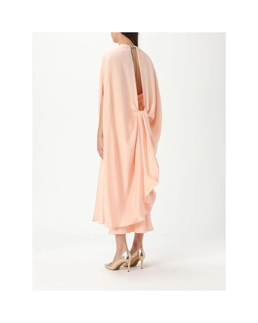 Max Mara Kleedjes ,Roze ,Elegante Roze Midi Jurk in het Pink