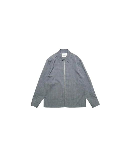 Jil Sander Jassen ,Grijs ,Wol Veste in het Blue voor heren