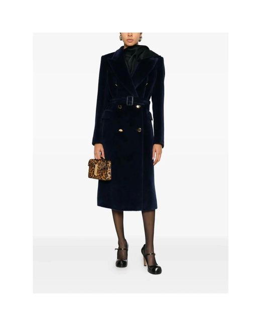 Tagliatore Blue Belted Coats