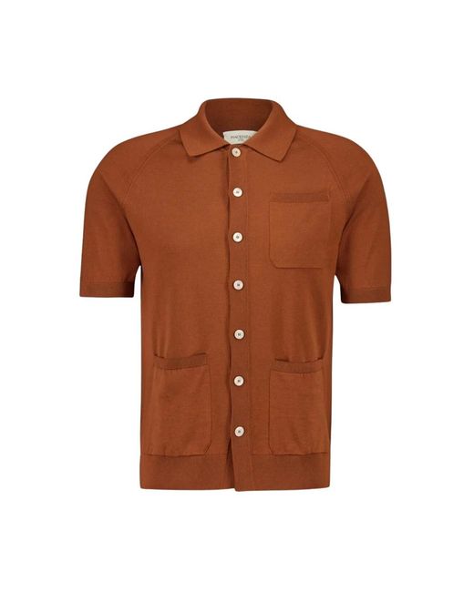 Piacenza 1733 Brown Short Sleeve Shirts for men