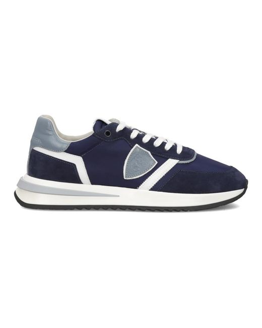 Philippe Model Schoenen ,Blauw ,Leer Tropez 2.1 Running in het Blue voor heren