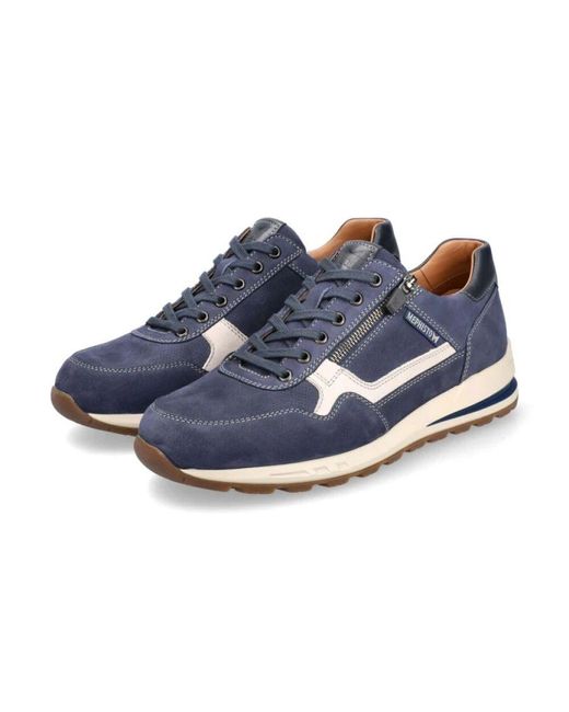 Mephisto Blaue Nubukleder Herren Sneaker in Blue für Herren