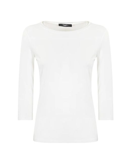 T-shirt in cotone organico manica 3/4 di Weekend by Maxmara in White