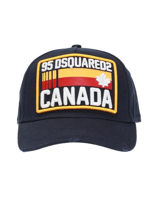 DSquared² Baseball Cap Mit Rohem Besatz in Blue für Herren