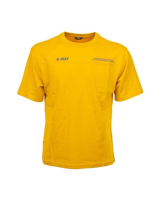 K-Way Leichtes t-shirt für outdoor-abenteuer,t-shirts,geister-schrifttaschen-t-shirt in Yellow für Herren