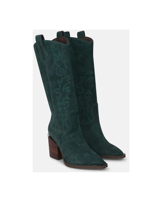 Alma En Pena. Green Cowboy & Biker Boots