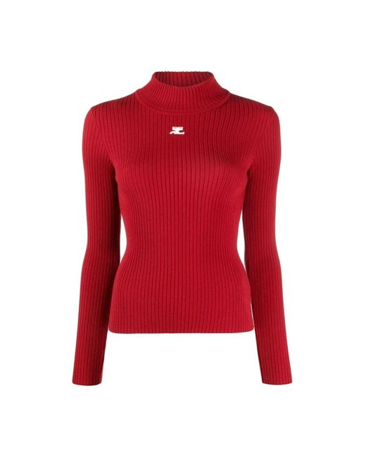 Jersey Rojo De Cuello Alto, Mujer, Talla Courreges de color Red