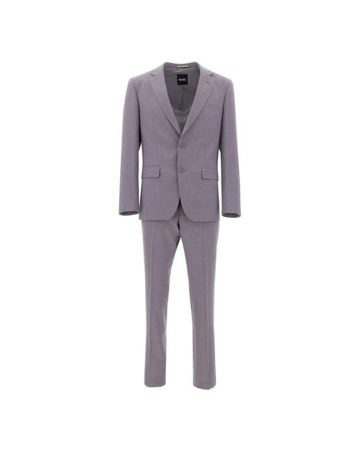 Boss Gray Single Breasted Suits for men