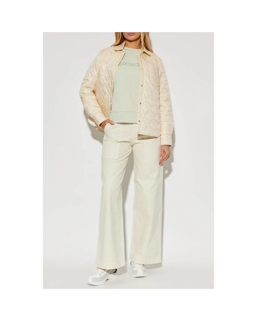 Moncler Jassen ,Katoen Quilted Shirt in het White
