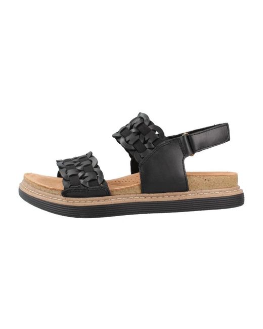 Flat Sandals Clarks en coloris Black