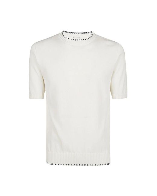 Eleventy Baumwoll- Und Woll-Rundhalspullover in White für Herren
