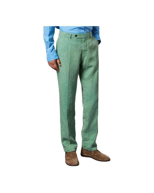 Pantaloni in cotone panama ampia vestibilità di Massimo Alba in Green da Uomo