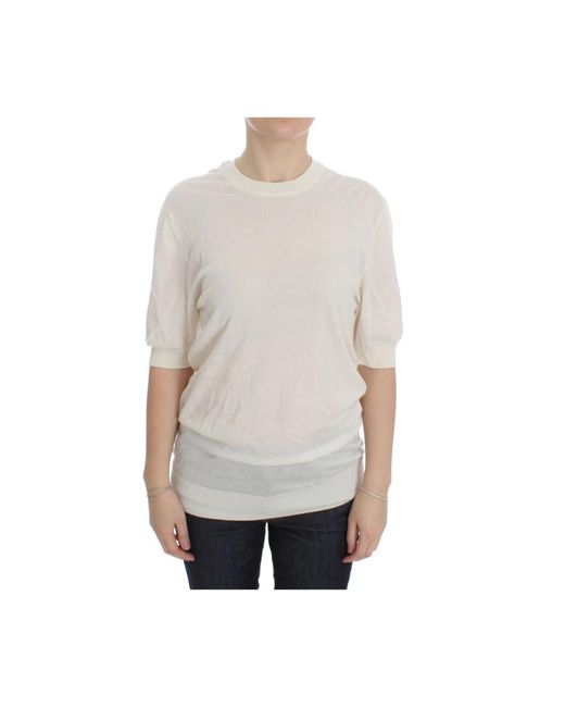 Dolce & Gabbana Gray Wunderschöner Halbarmpullover