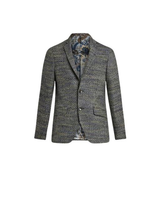 Etro Jassen ,Grijs ,Wol Blazer in het Gray voor heren