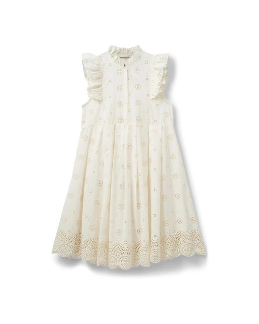 Sofie Schnoor Witte Broderie Anglaise Jurk in het Natural