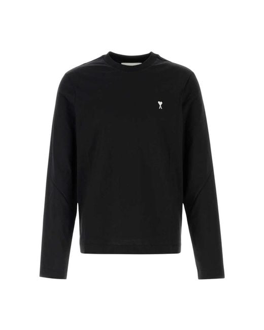 AMI Black Long Sleeve T-Shirts for men