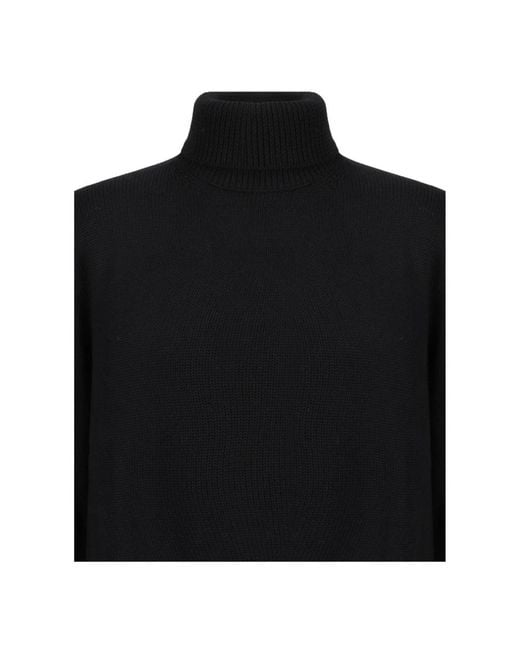 Roberto Collina Truien & Vesten ,Zwart ,Wol Zwarte Merinowol Coltrui Trui in het Black voor heren