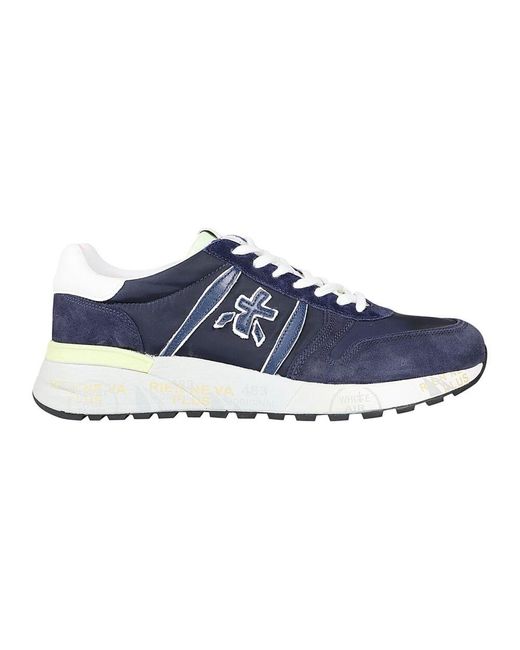 Premiata Schwarze wildleder- und stoffturnschuhe in Blue für Herren