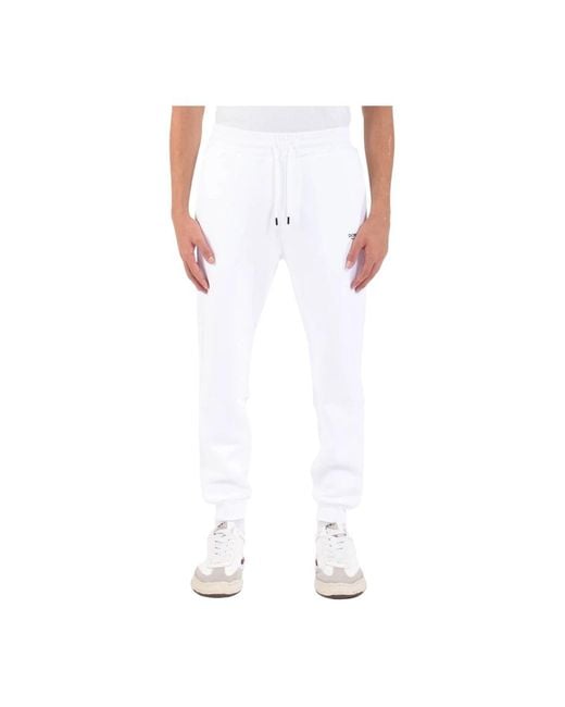 Dondup Katoenen Jogger Sweatpants Met Logo Print in het White voor heren