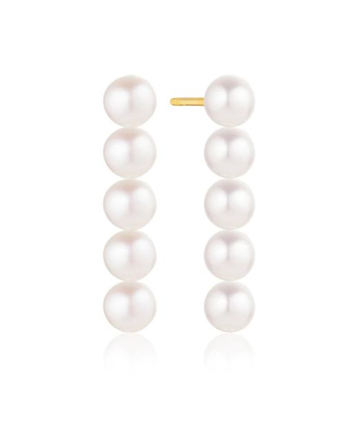 Orecchini padua cinque con zirconi e perle di Sif Jakobs Jewellery in White