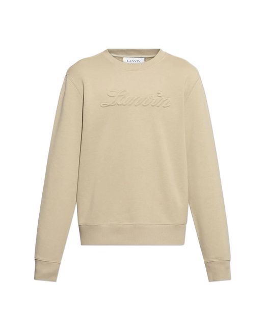 Lanvin Sweatshirt mit logo in Natural für Herren