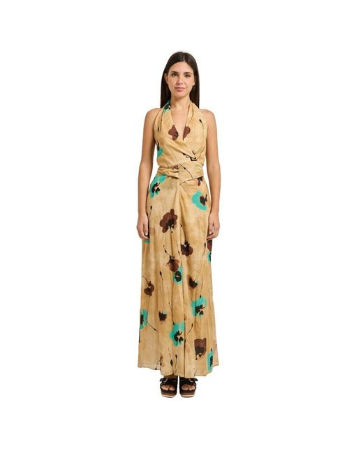 Manila Grace Maxi Jurk in het Metallic
