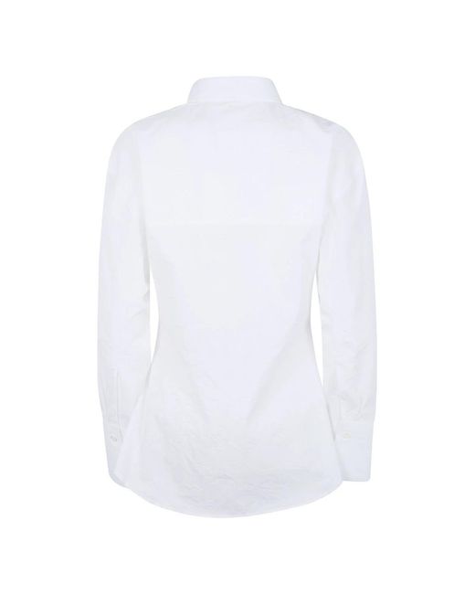 Rohe Overhemden ,Wit ,Katoen Shaped Crushed Poplin Shirt in het White