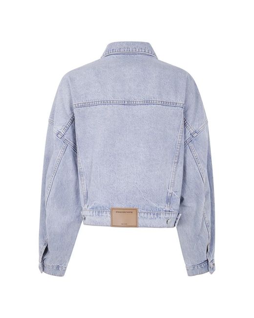 Alexander Wang Jassen ,Blauw ,Denim Denim Trucker Jacket in het Blue