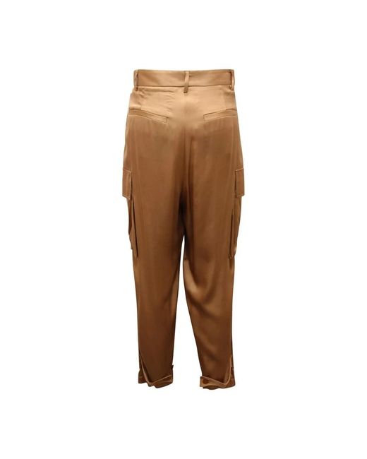 ViCOLO Satin Cargo Broek Made in het Brown