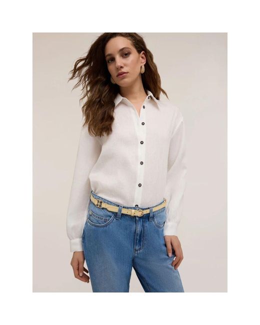 mötivi White Hemdbluse Aus Leinen
