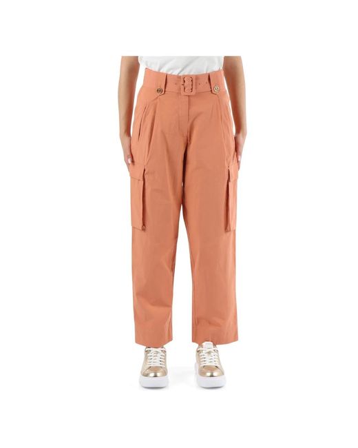 Pantalone cargo popeline di Twin Set in Orange