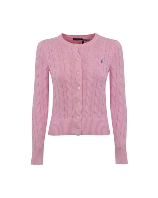 Polo Ralph Lauren Katoenen Cardigan Met Lange Mouwen En Knopen in het Pink