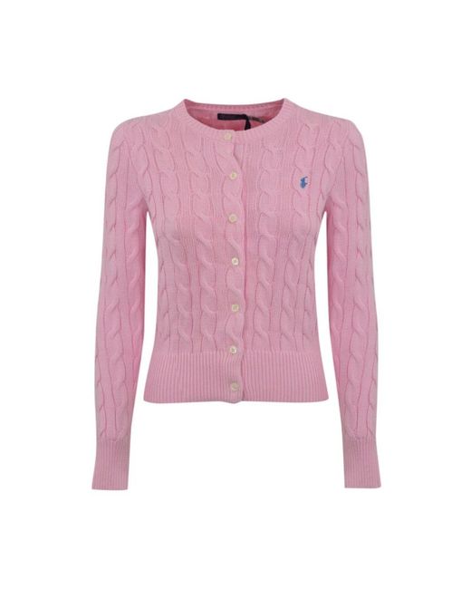 Polo Ralph Lauren Katoenen Cardigan Met Lange Mouwen En Knopen in het Pink