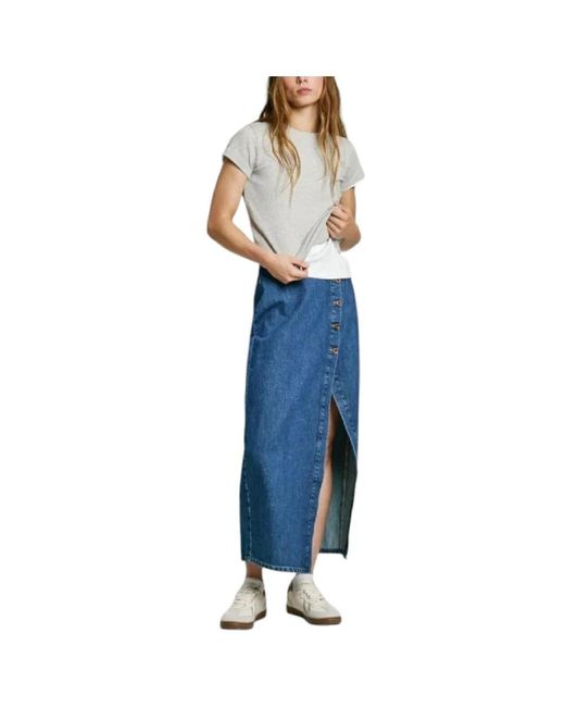 Pepe Jeans Blue Denim Skirts