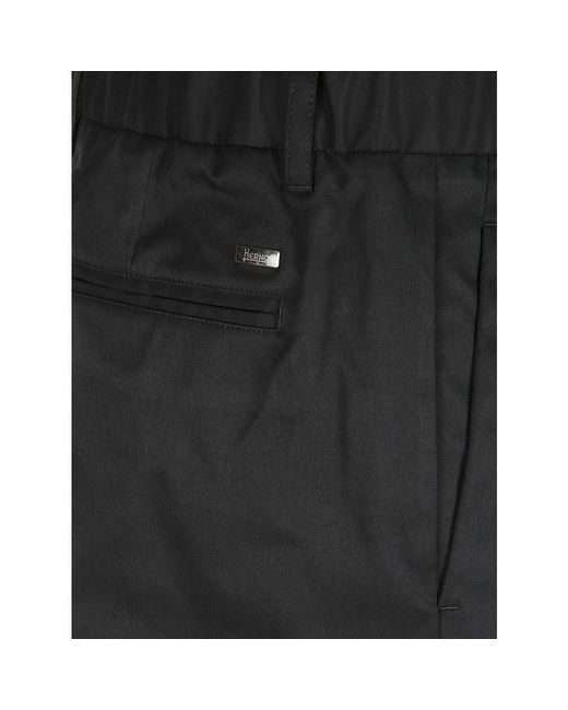 Herno Black Slim-Fit Trousers for men