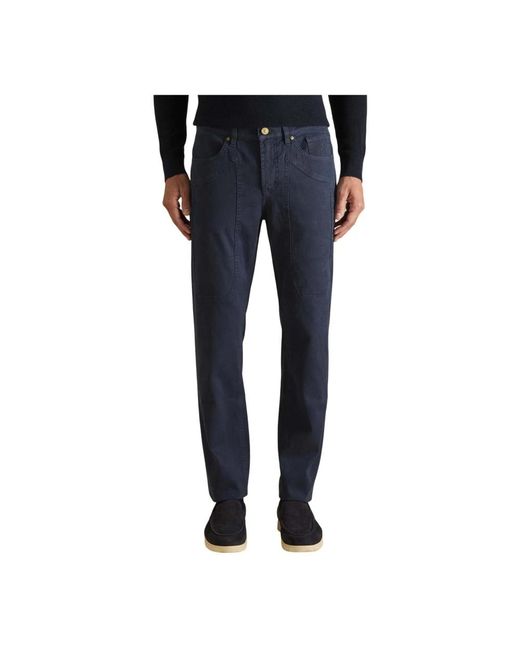Jeckerson Blue Slim-Fit Trousers for men