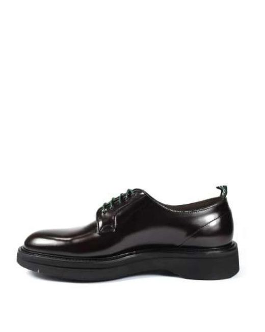 Green George Black Laced Shoes for men