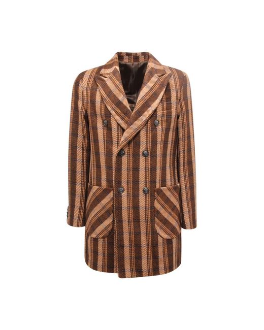 Imperial Brown Double-Breasted Coats for men