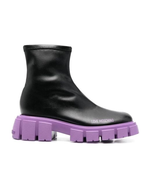 Ankle boots di Love Moschino in Viola | Lyst