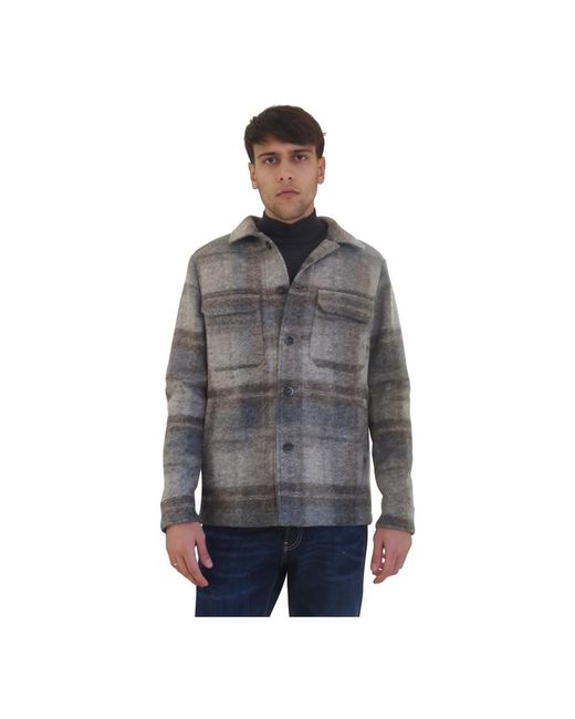 AT.P.CO Jassen ,Veelkleurig ,Wol Orlando Overshirt in het Gray voor heren