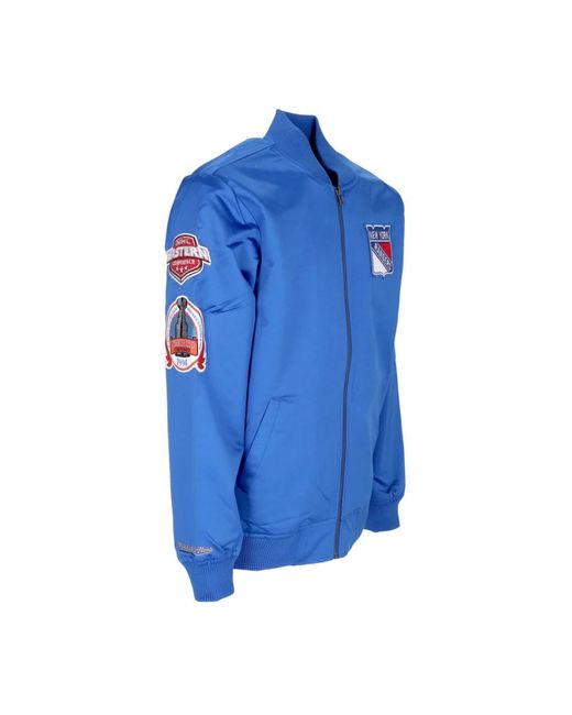 Mitchell & Ness Jassen ,Blauw ,Satijn Nhl Lichtgewicht Satijnen Bomberjack Blauw in het Blue voor heren