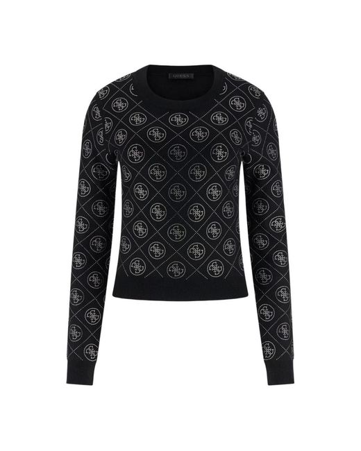 Guess Black Round-Neck Knitwear